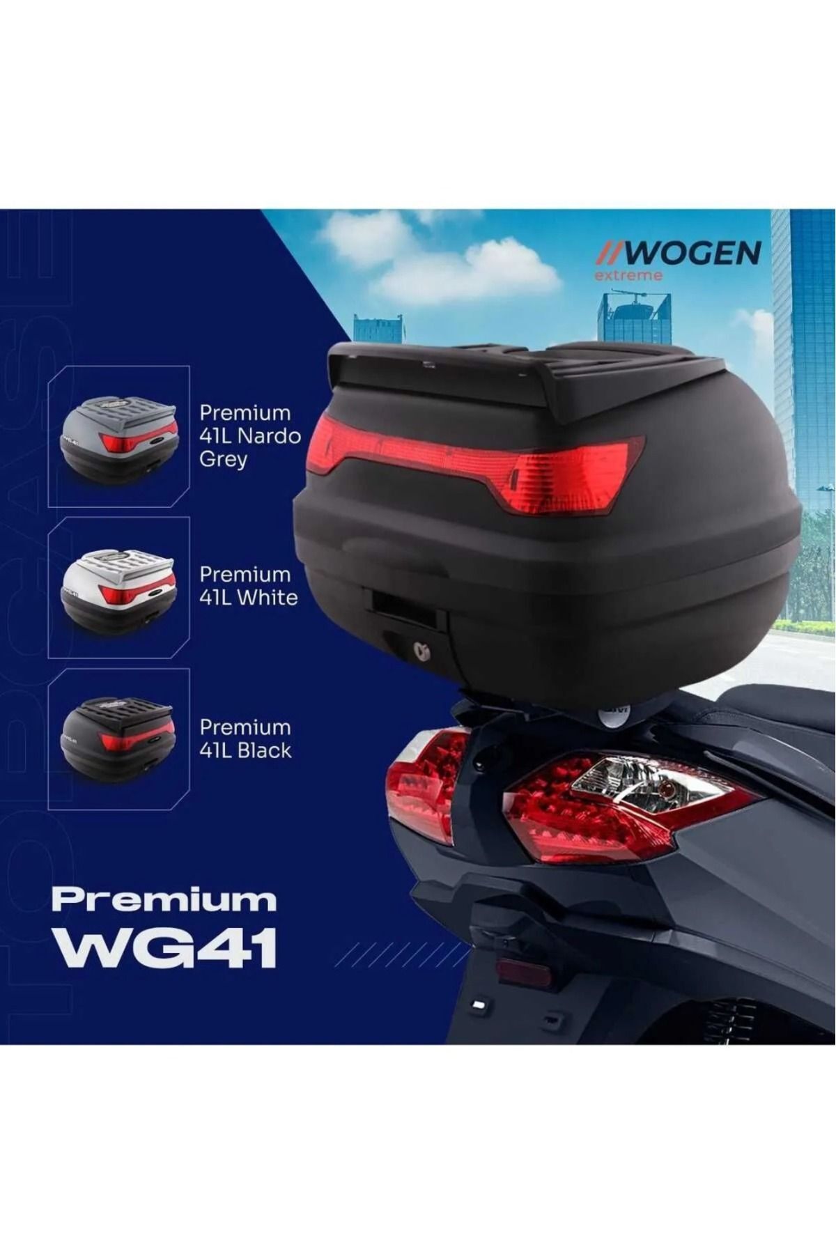 41 Litre Wogen Motosiklet Arka Çantası Yeni Model Siyah