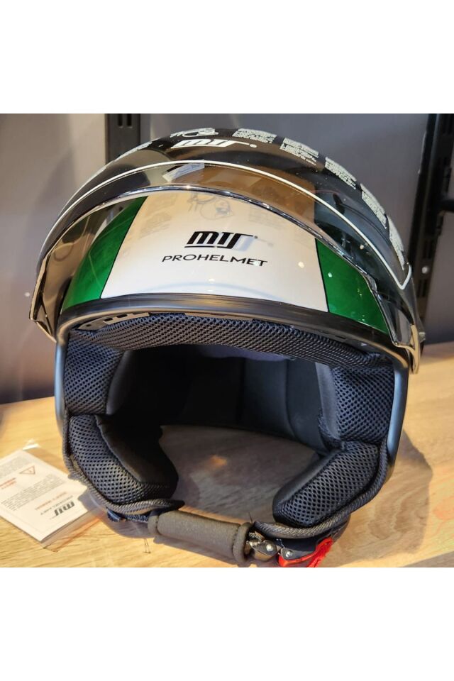 - FX-101 ITALY FLAG LONG MİRROR VİZÖRLÜ ÇENESİZ-KASK
