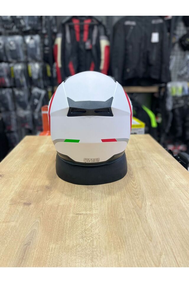 JK-526 GÜNEŞ VİZÖRLÜ YARIM KASK GREEN RED - M