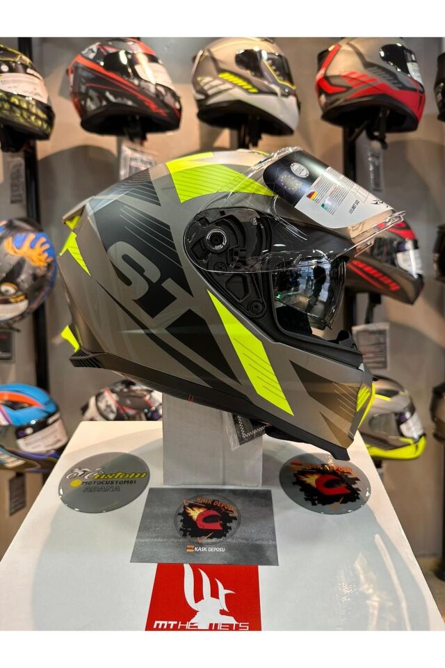 865 ST Titanium Yellow Full Face Motosiklet Kaskı Gri - 2XL
