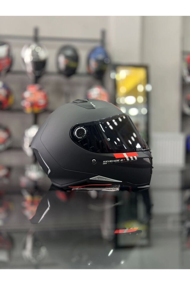 Helmets Revenge 2 Matt Siyah Kask Şeffaf Vizörlü mat - XL