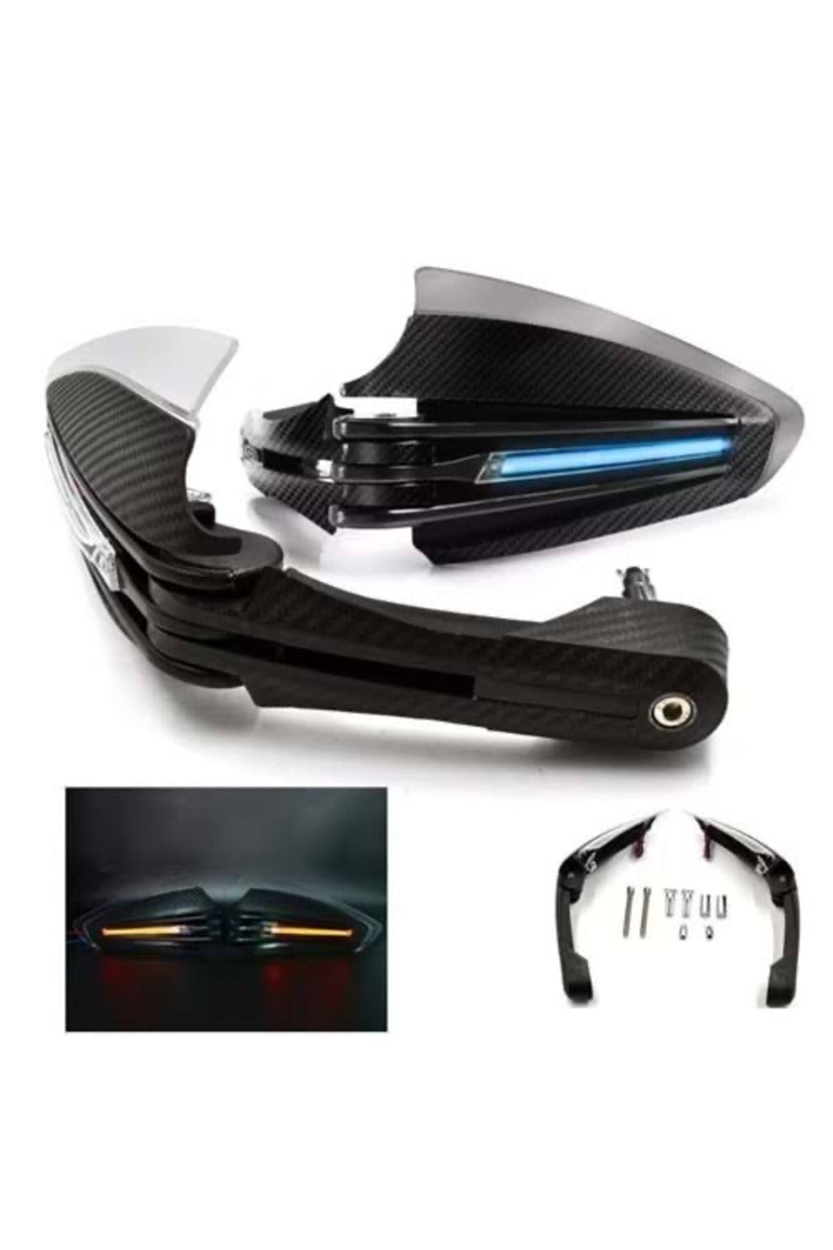 TEZ MOTOR MOTOSİKLET ELCİK KORUMA LED SİNYALLİ UNİVERSAL MTS KEKL