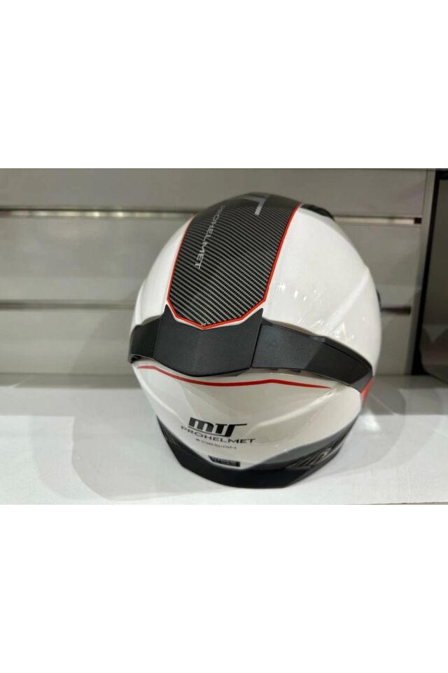 KASK MTS PRO 910 DESİNG GÜNEŞ GÖZLÜKLÜ BEYAZ/KIRMIZI