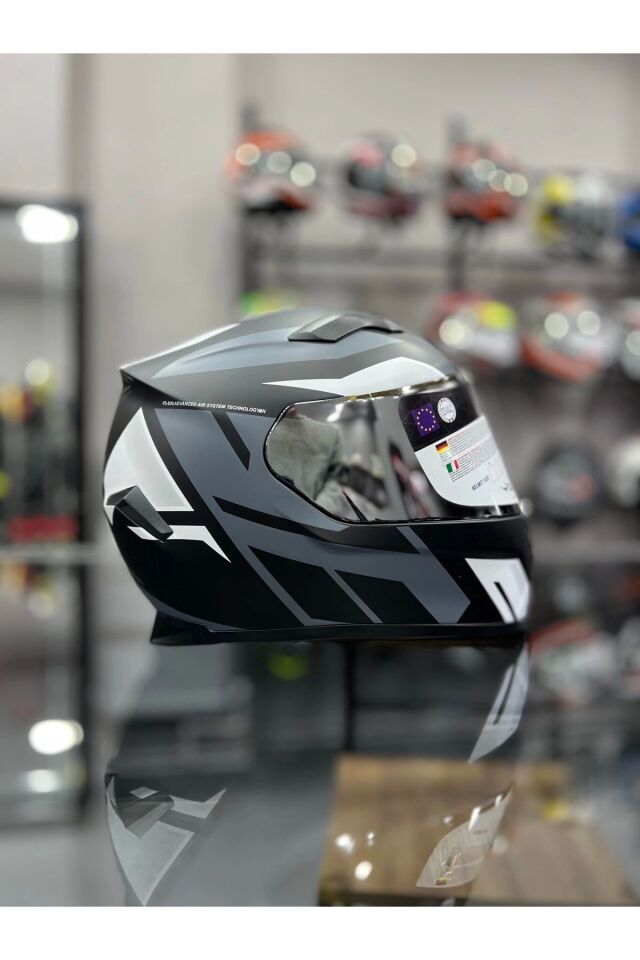 SW 820 DAKAR1 AYNA VİZÖR BLACK WHITE FULL FACE KASK