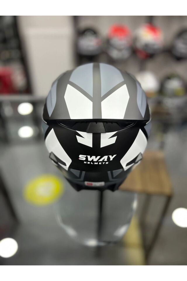 SW 820 DAKAR1 AYNA VİZÖR BLACK WHITE FULL FACE KASK