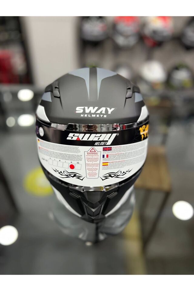SW 820 DAKAR1 AYNA VİZÖR BLACK WHITE FULL FACE KASK