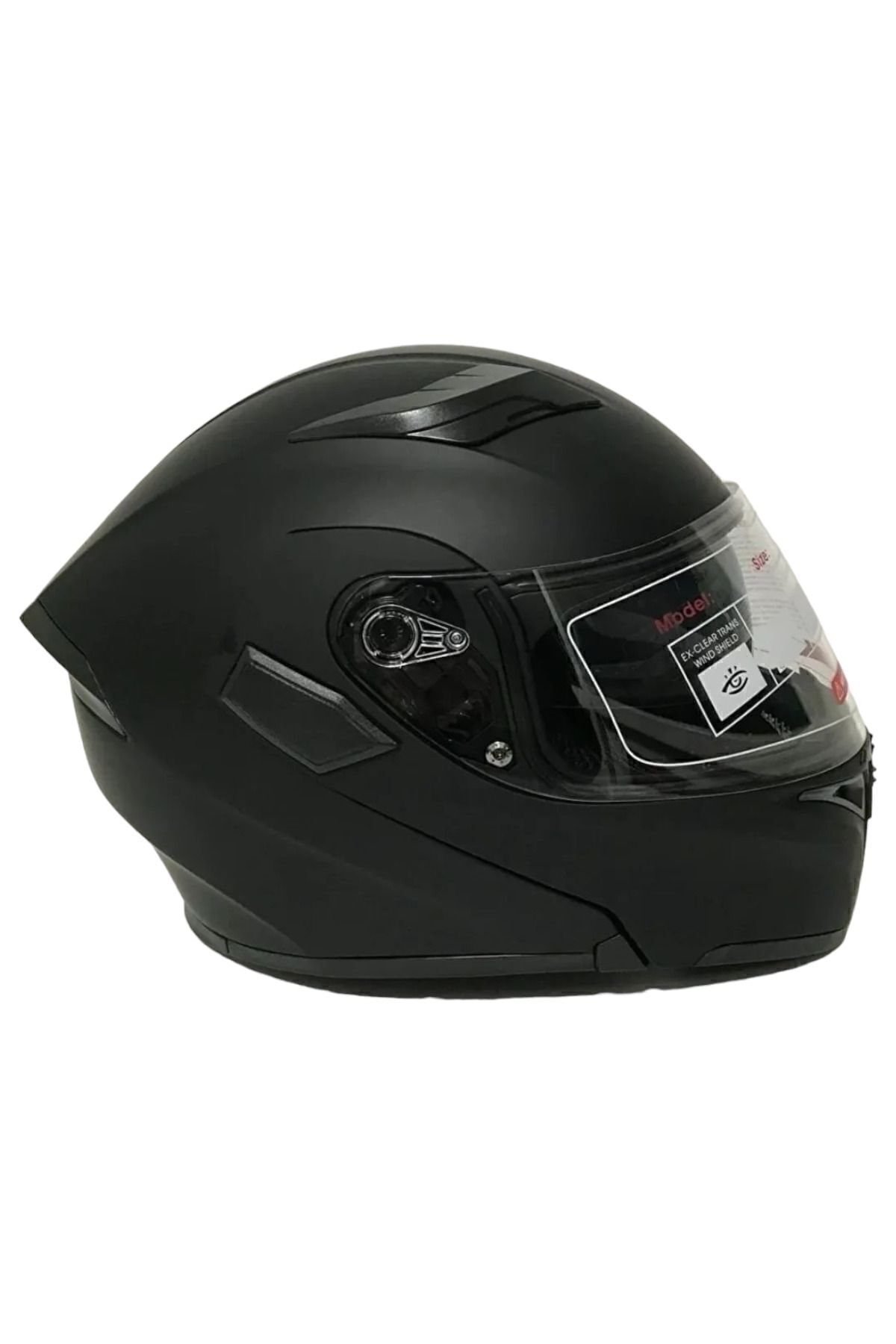 Mat Siyah Jk 902 Çene Pedli Güneş Vizörlü Çeneden Açılır Kask
