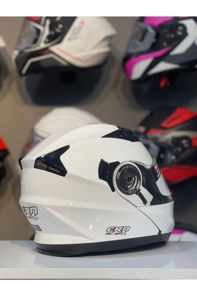 CRN 925 Çene Açılır Kask Motosiklet Kaskı Beyaz - S